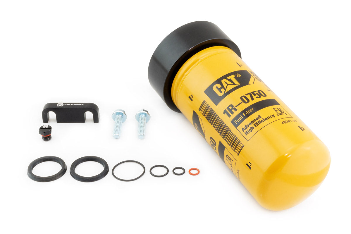 Deviant 70200 Cat Fuel Filter Adapter With Rebuild kit For 2001-2016 GM Duramax